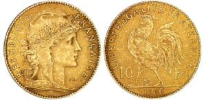 10 francs Marianne - 1900 A (Paris) flan mat