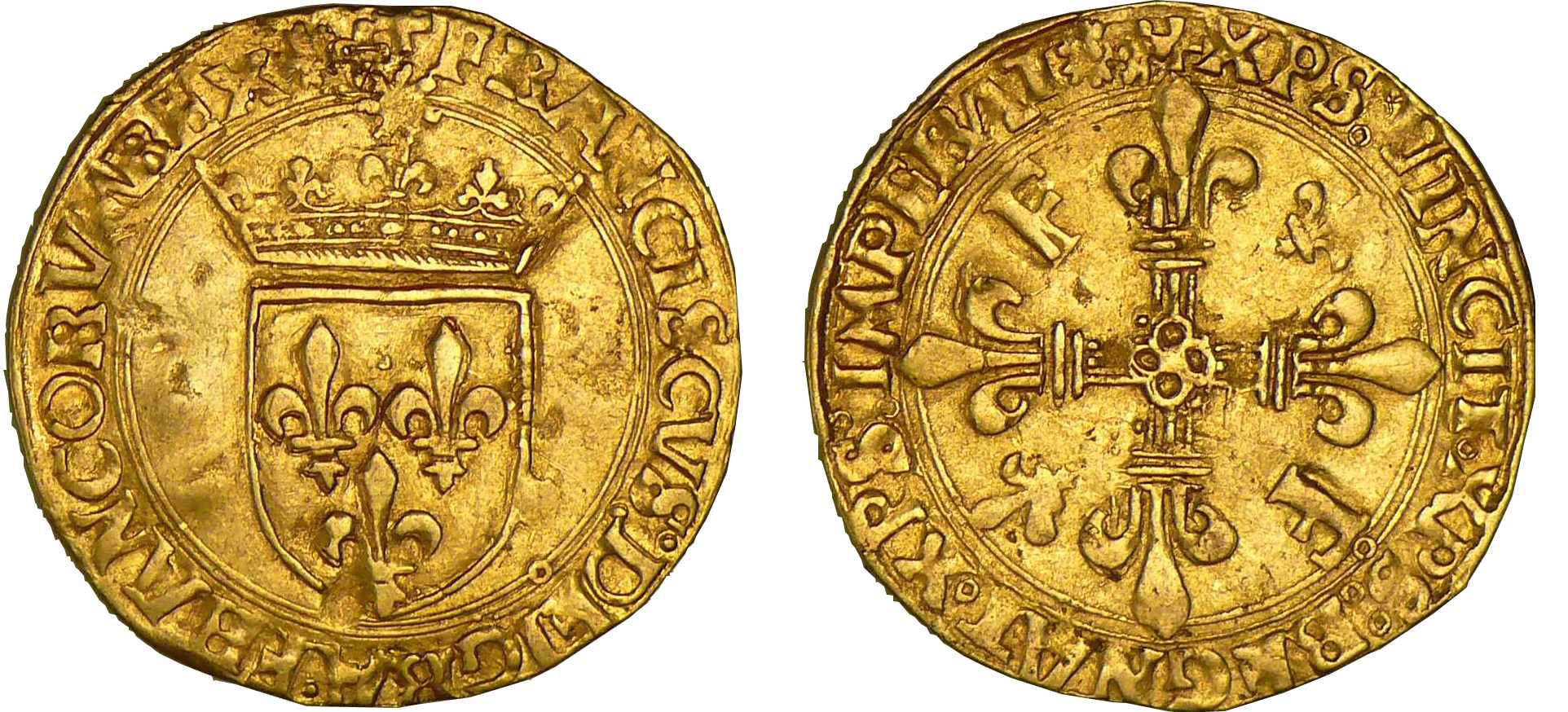 François 1er - Ecu d'or au soleil - 5ème type - Lyon François 1er - Ecu d'or au soleil - 5ème type - Lyon