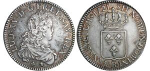 Louis XV - Ecu de France - 1721 R (Orléans) Louis XV - Ecu de France - 1721 R (Orléans)
