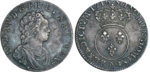 Louis XV - ¼ écu vertugadin - 1716 A (Paris) flan réformé Louis XV - ¼ écu vertugadin - 1716 A (Paris) flan réformé