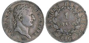 1 franc Napoléon revers empire - 1813 CL (Gênes)