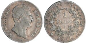 1 franc Napoléon empereur - An 13 U (Turin) 1 franc Napoléon empereur - An 13 U (Turin)