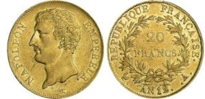 20 francs Napoléon empereur - An 12 A (Paris)