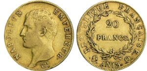 20 francs Napoléon Ier tête nue - An 13 Q (Perpignan) 20 francs Napoléon Ier tête nue - An 13 Q (Perpignan)