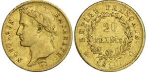 20 francs Napoléon revers empire - 1810 Q (Perpignan)