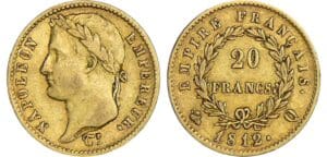 20 francs Napoléon revers empire - 1812 Q (Perpignan)
