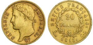 20 francs Napoléon revers empire - 1813 CL (Gênes)