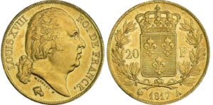 20 francs Louis XVIII au buste nu - 1817 A (Paris)
