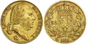 20 francs Louis XVIII au buste nu - 1819 Q (Perpignan)