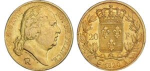 20 francs Louis XVIII au buste nu - 1820 A (Paris)