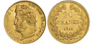 20 francs Louis-Philippe Ier - tête laurée - 1841 A (Paris) 20 francs Louis-Philippe Ier - tête laurée - 1841 A (Paris)