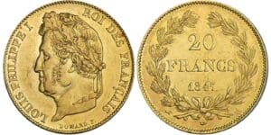 20 francs Louis-Philippe Ier - tête laurée - 1847 A (Paris) 20 francs Louis-Philippe Ier - tête laurée - 1847 A (Paris)