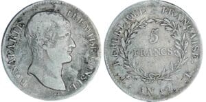 5 francs Bonaparte premier consul - An 12 T (Nantes) 5 francs Bonaparte premier consul - An 12 T (Nantes)