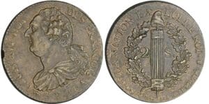 2 sols au faisceau type FRANCOIS - 1791 A (Paris) 2 sols au faisceau type FRANCOIS - 1791 A (Paris)