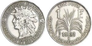 Guadeloupe et dépendances - 1 franc 1921 Guadeloupe et dépendances - 1 franc 1921