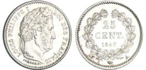 25 centimes Louis-Philippe Ier - 1847 A (Paris) 25 centimes Louis-Philippe Ier - 1847 A (Paris)