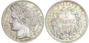 1 franc Cérès - 1872 A (Paris) petit a