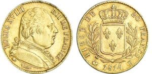 20 francs Louis XVIII au buste habillé - 1814 K (Bordeaux) grand 4