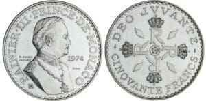 Monaco - Rainier III - 50 francs 1974 - Essai Monaco - Rainier III - 50 francs 1974 - Essai