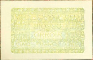 Belgique - Epreuve billet de nécessité - Orroir 5 francs (1914)