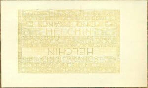 Belgique - Epreuve billet de nécessité - Helchin 5 francs (1914)