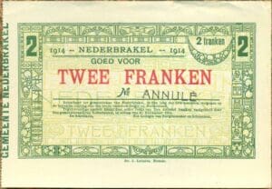 Belgique - Spécimen annulé - Goed Voor 2 francs (1914)