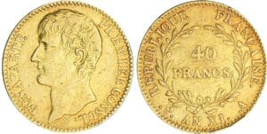 40 francs Bonaparte premier consul - An XI A (Paris) 40 francs Bonaparte premier consul - An XI A (Paris)