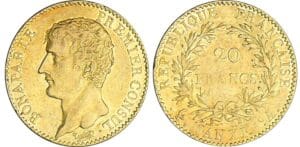 20 francs Bonaparte premier consul - An XI A (Paris) 20 francs Bonaparte premier consul - An XI A (Paris)