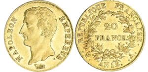 20 francs Napoléon empereur - An 12 A (Paris) 20 francs Napoléon empereur - An 12 A (Paris)
