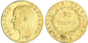 20 francs Napoléon Ier tête nue - An 13 A (Paris) 20 francs Napoléon Ier tête nue - An 13 A (Paris)