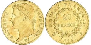 20 francs Napoléon revers empire - 1815 A (Paris)