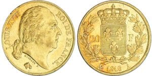 20 francs Louis XVIII au buste nu - 1816 A (Paris)