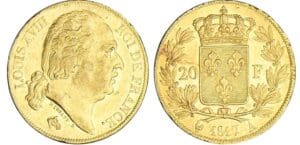 20 francs Louis XVIII au buste nu - 1817 A (Paris)