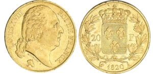 20 francs Louis XVIII au buste nu - 1820 A (Paris)