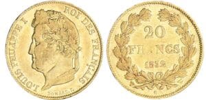 20 francs Louis-Philippe Ier tête laurée - 1832 W (Lille) 20 francs Louis-Philippe Ier tête laurée - 1832 W (Lille)