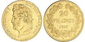 20 francs Louis-Philippe Ier tête laurée - 1838 A (Paris) 20 francs Louis-Philippe Ier tête laurée - 1838 A (Paris)