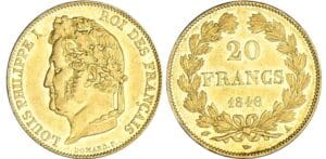 20 francs Louis-Philippe Ier tête laurée - 1846 A (Paris) 20 francs Louis-Philippe Ier tête laurée - 1846 A (Paris)