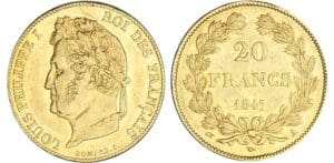 20 francs Louis-Philippe Ier tête laurée - 1847 A (Paris) 20 francs Louis-Philippe Ier tête laurée - 1847 A (Paris)