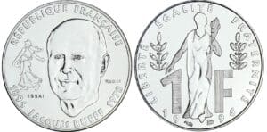 1 franc Jacques Rueff - 1996 essai