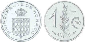 Monaco - Rainier III - 1 centime 1976 - Essai Monaco - Rainier III - 1 centime 1976 - Essai