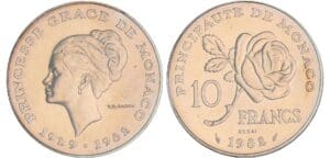 Monaco - Rainier III - 10 francs 1982 - Essai Monaco - Rainier III - 10 francs 1982 - Essai