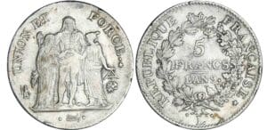 5 francs Hercule union et force - An 9 L (Bayonne) 5 francs Hercule union et force - An 9 L (Bayonne)