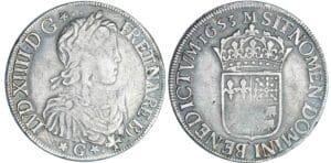 Louis XIV - Ecu de Béarn à la mèche longue - 1653 (Morlaàs) Louis XIV - Ecu de Béarn à la mèche longue - 1653 (Morlaàs)