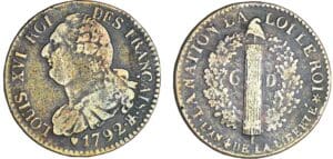 6 deniers type FRANCAIS - 1792 BB (Strasbourg)