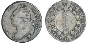 12 deniers type FRANCAIS - 1792 BB (Strasbourg)