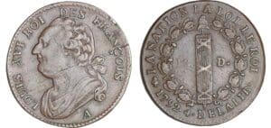 12 deniers type FRANCOIS - 1792 A (Paris) AN 4 lyre 12 deniers type FRANCOIS - 1792 A (Paris) AN 4 lyre