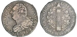 2 sols au faisceau type FRANCOIS - 1791 A (Paris) 2 sols au faisceau type FRANCOIS - 1791 A (Paris)