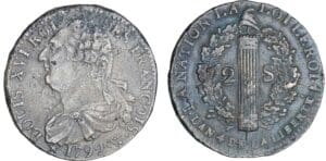 2 sols au faisceau type FRANCOIS - 1792 W (Lille)