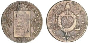 Sol à la balance type FRANCOISE - An II - 1793 AA (Metz) Sol à la balance type FRANCOISE - An II - 1793 AA (Metz)