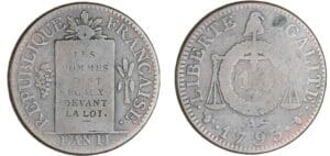 Sol à la balance type FRANCAISE - An II - 1793 A (Paris) prototype Sol à la balance type FRANCAISE - An II - 1793 A (Paris) prototype